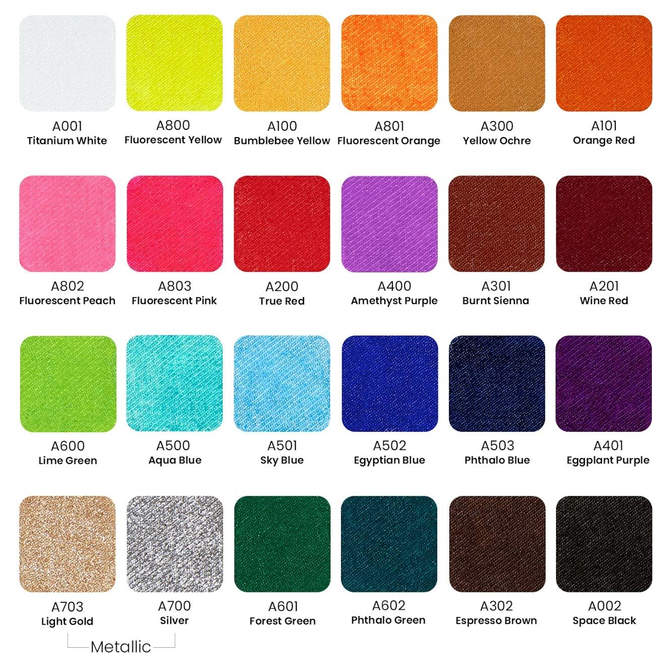 絵の具+ポスターカラー ARTEZA llic Fabric Paint 14 Colors Amazon.com: ARTEZA Metallic Fabric Paint, Set of 14